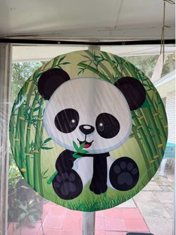 35.4” Round Panda Party Backdrop – Vinyl Bann