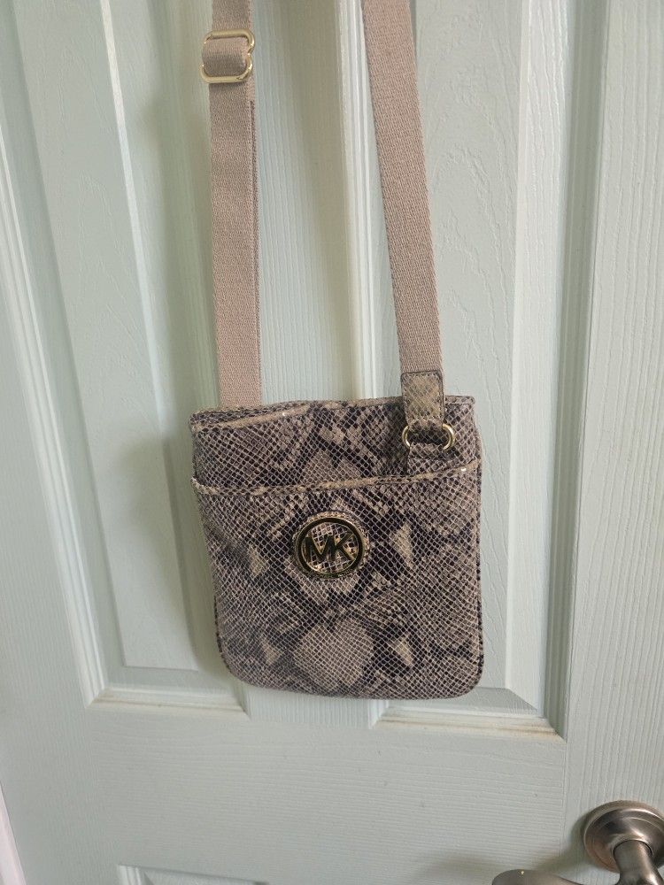 Authentic Michael Kors Snakeskin Crossbody Purse 