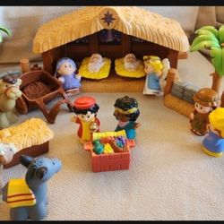 Fisher-Price Little People Deluxe Christmas Story, Nativity Playset With Light, Music and Figures for Toddlers Ages 1 and Up