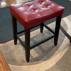 Red Leather Bar Chair