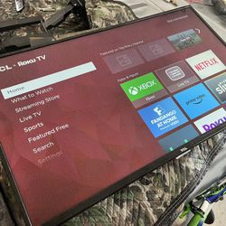 42 Inch TCL flat Screen Roku Tvw/wallmount