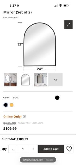 Black Arch Wall Mirror