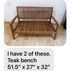 Teak Patio Benches 