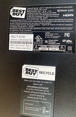 Toshiba 50” 2017 TV  with Remote