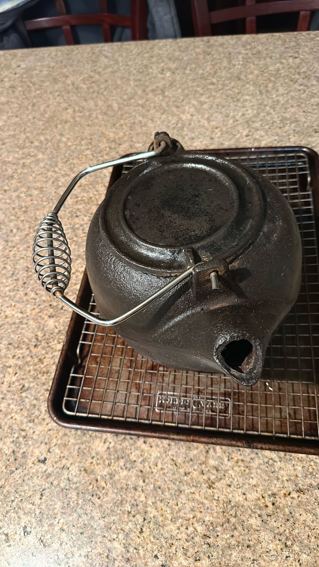 Vintage cast iron kettle