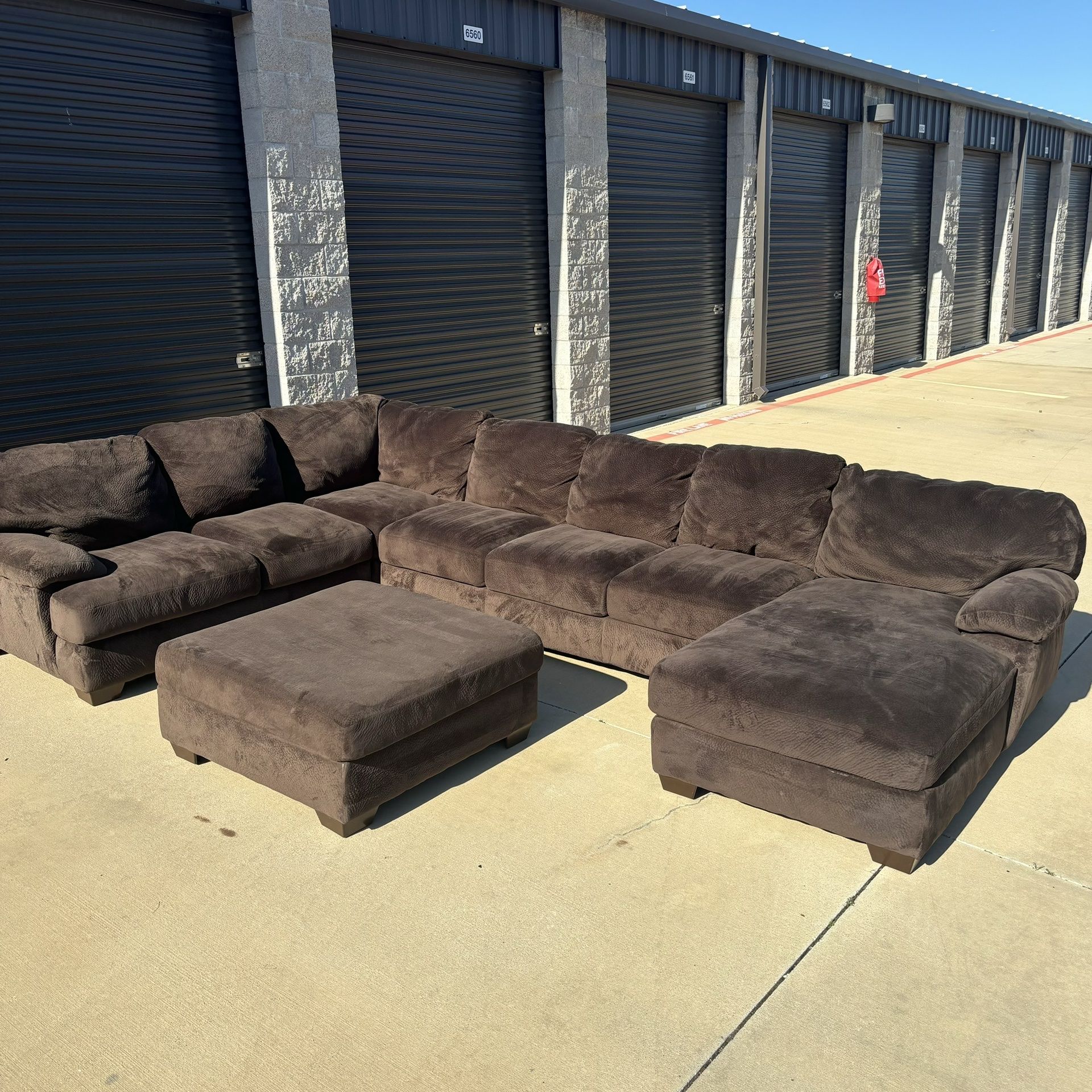 Comfy Sectional and Ottoman. Delivery Available. 