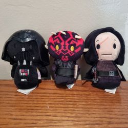 Star Wars Itty Bittys Hallmark Collection Set 3pcs  Plush Toy Minifigures  Miniplush  Darth Vader,  Darth Maul  And Kylo Ren