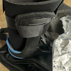 Small medical boot. Short pneumatic walker, blue.