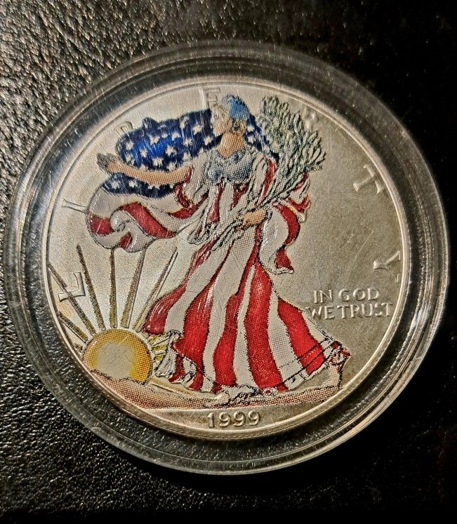 1999 Silver Eagle Painted US Mint Uncirculated