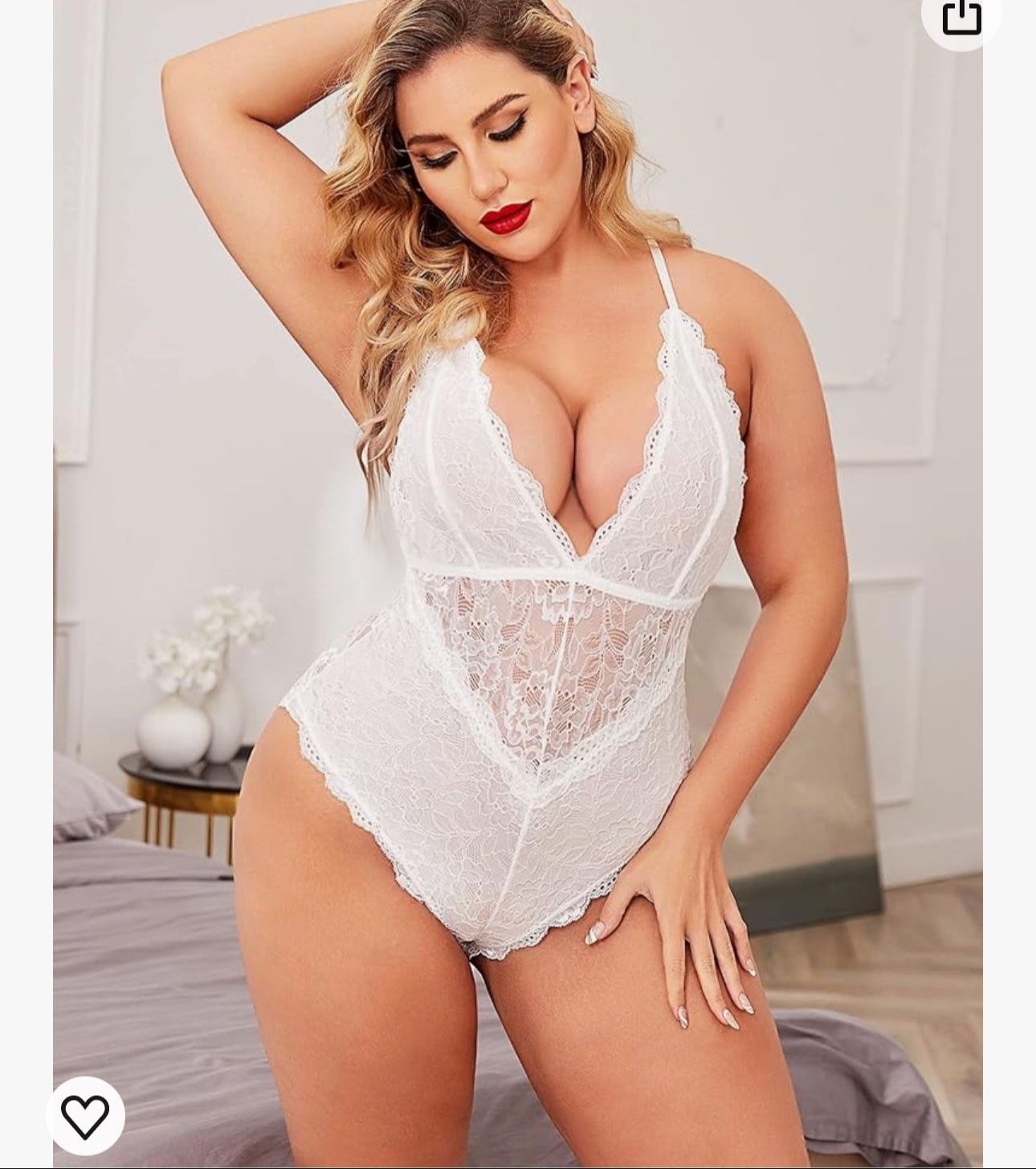 Lingerie Womens Snap Crotch Sexy Bodysuit Lace