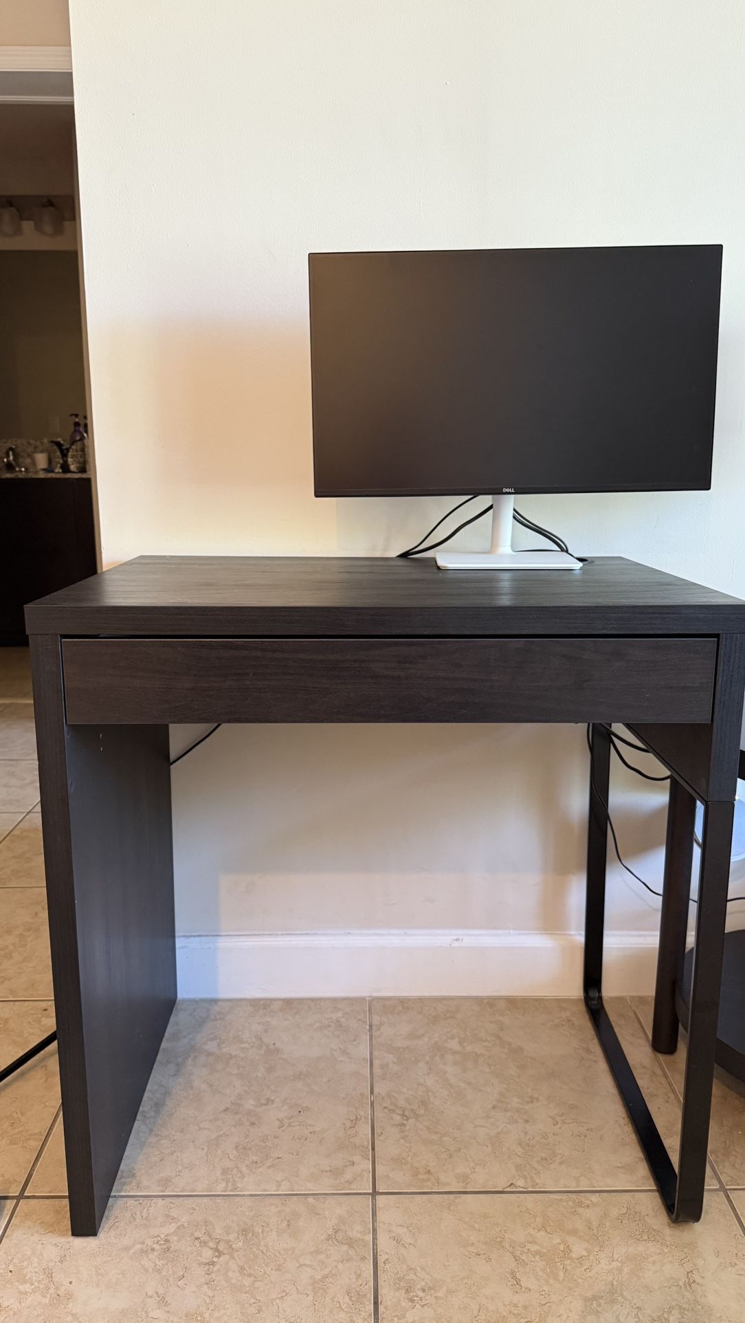 Ikea Desk micke Black Brown + Chair