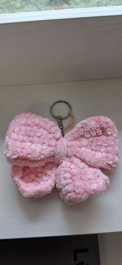 Handmade Crochet Bow Keychain