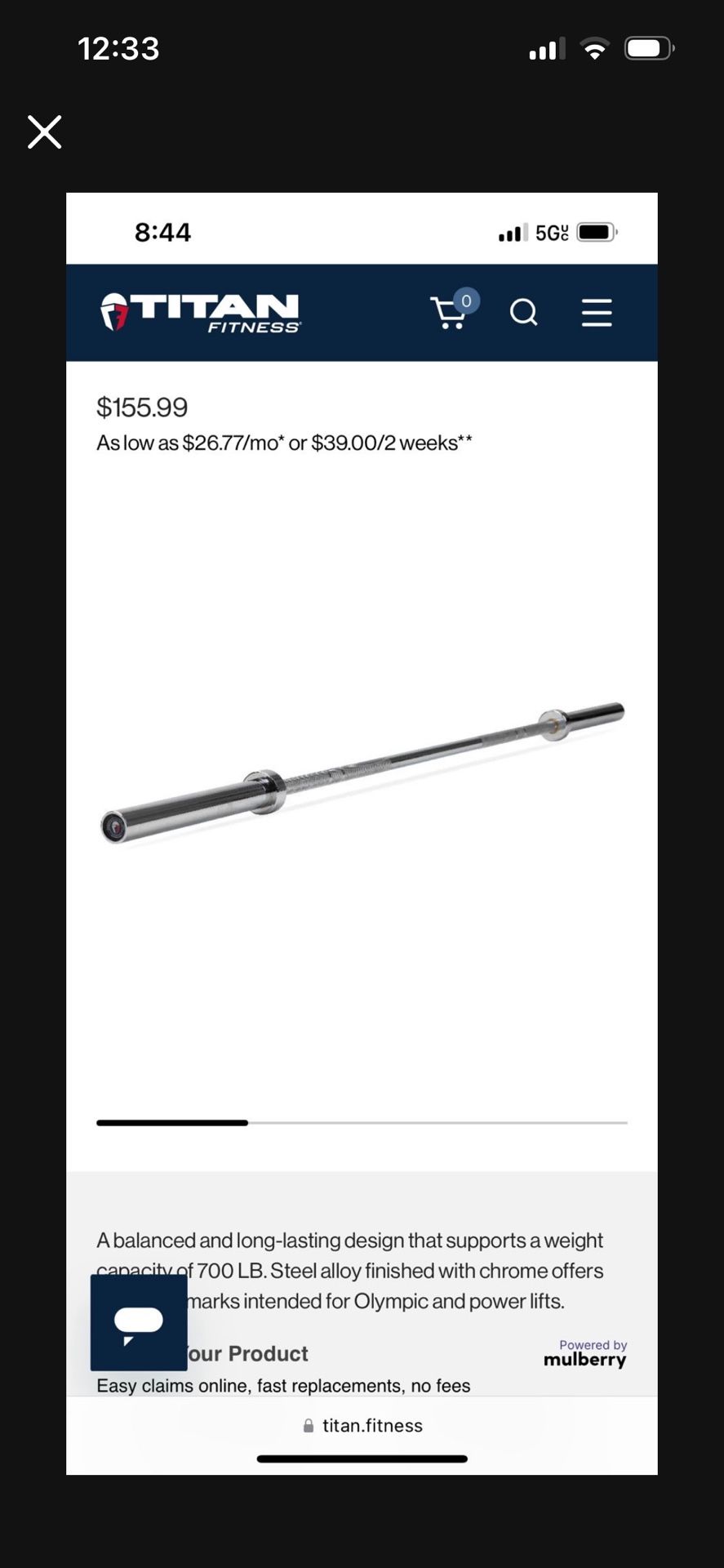 Titan Fitness Olympic Barbell