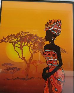 African Art, Framed 8x10, Set Of 3