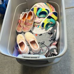 Bin Full Of Girls Clothes. 2T And 3T