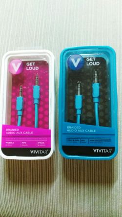 Braided stereo auxiliary cable audio 3.5 Jack compatible iPhone Android mp3 player