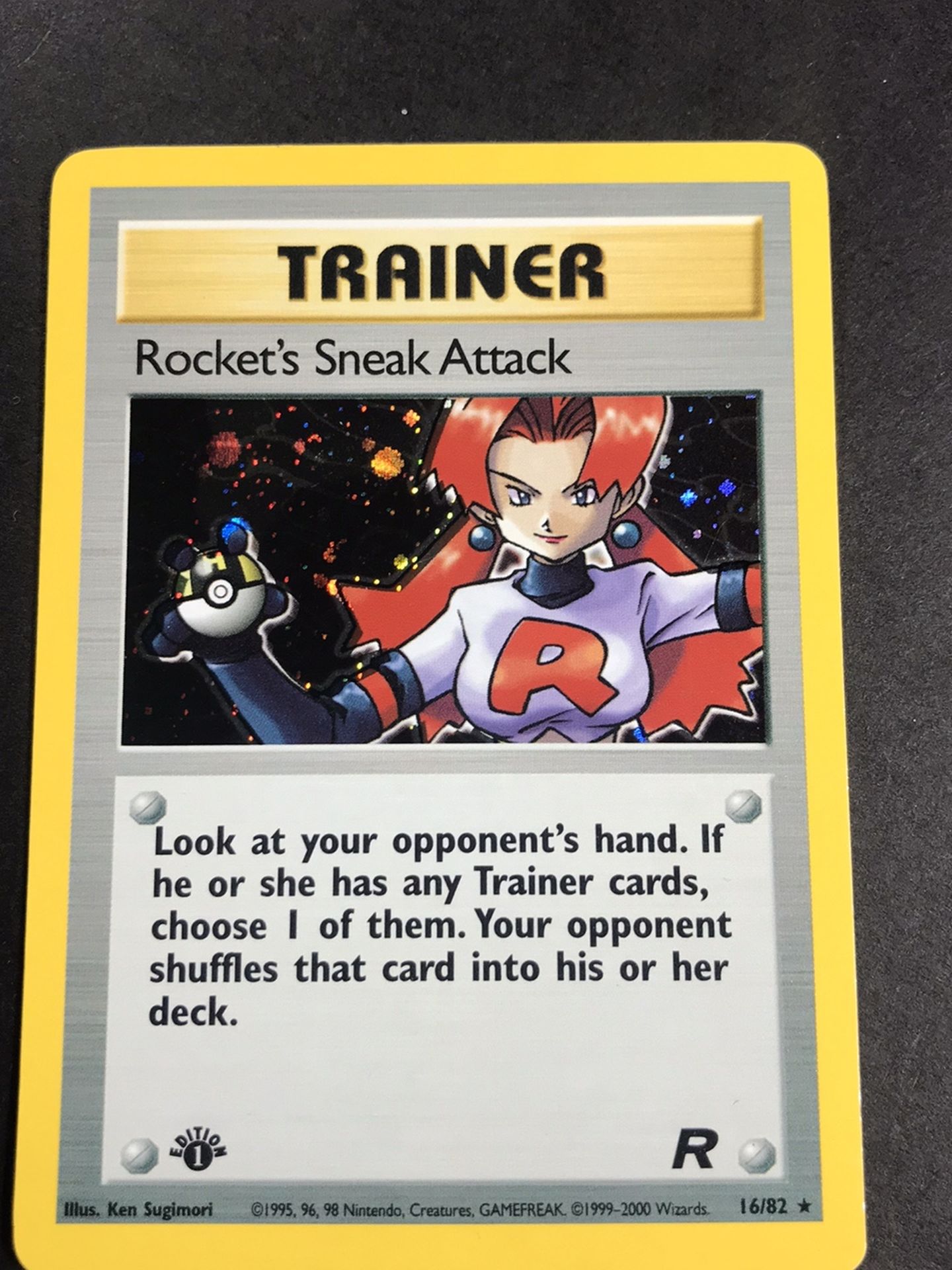 1st Edition Holo Rocket's Sneak Attack Rocket Set Pokemon Card