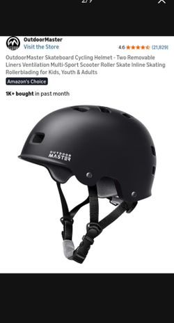 OutdoorMaster Skateboard Cycling Helmet - Two Removable Liners Ventilation Multi-Sport Scooter Roller Skate Inline Skating Rollerblading for Kids, You