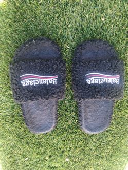 Balenciaga fur slides