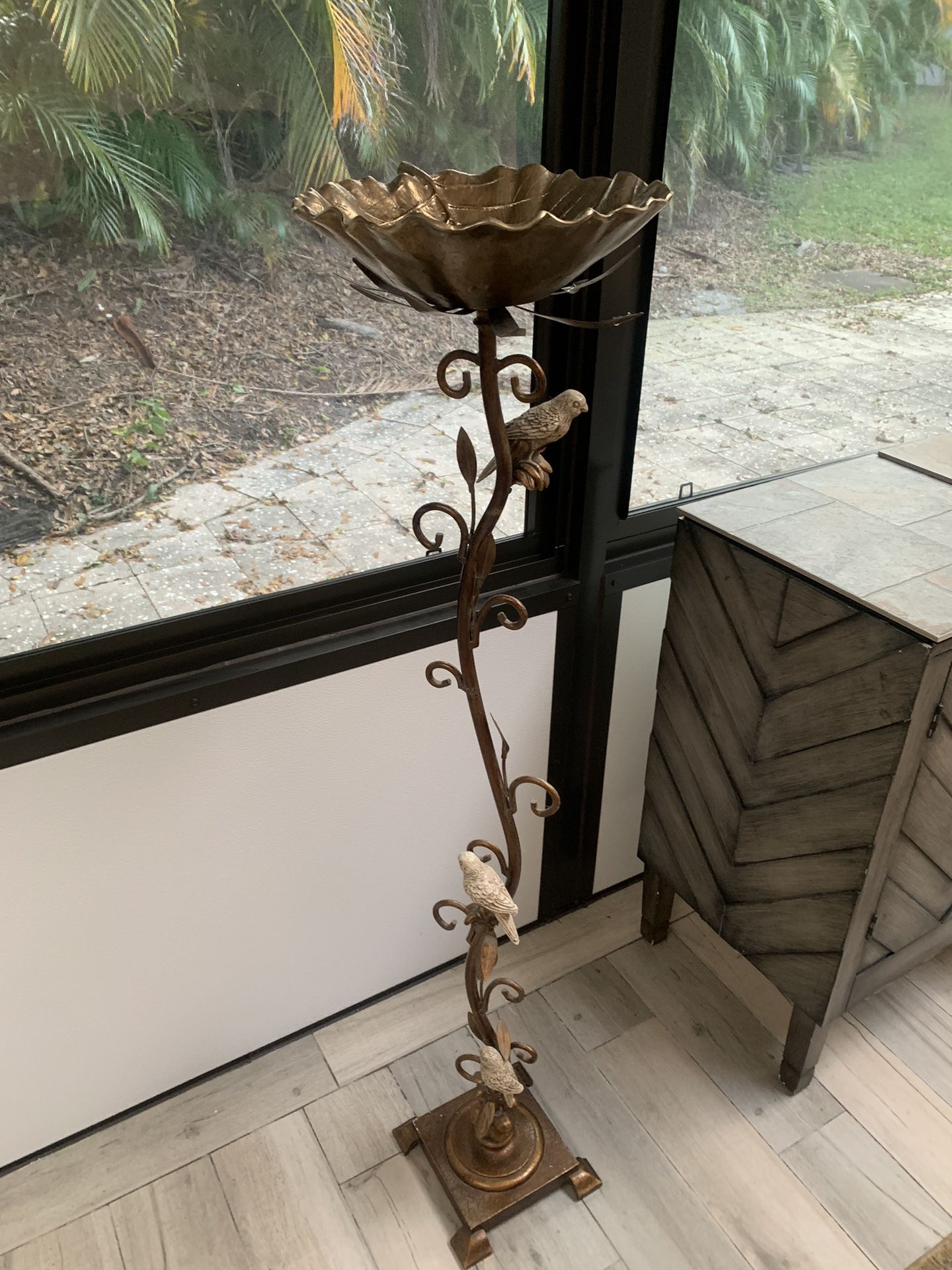 Bronze Decorative Bird Feeder/Plant Holder