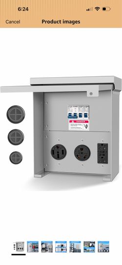 Outdoor RV and EV Power Outlet Box with 50A, 30A, and 20A Receptacles