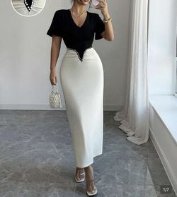 SHEIN Black & White Elegant Dress
