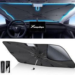 Upgrade Windshield Sun Shade Umbrella, Car Sun Shade Windshield Foldable UV Ray Reflector, Car Windshield Sun Shade Fiberglass & 360°Rotation B