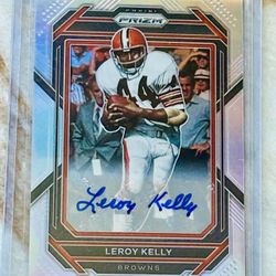 NFL Panini Prizm Cleveland Browns Leroy Kelly HOF Autographed Insert Card