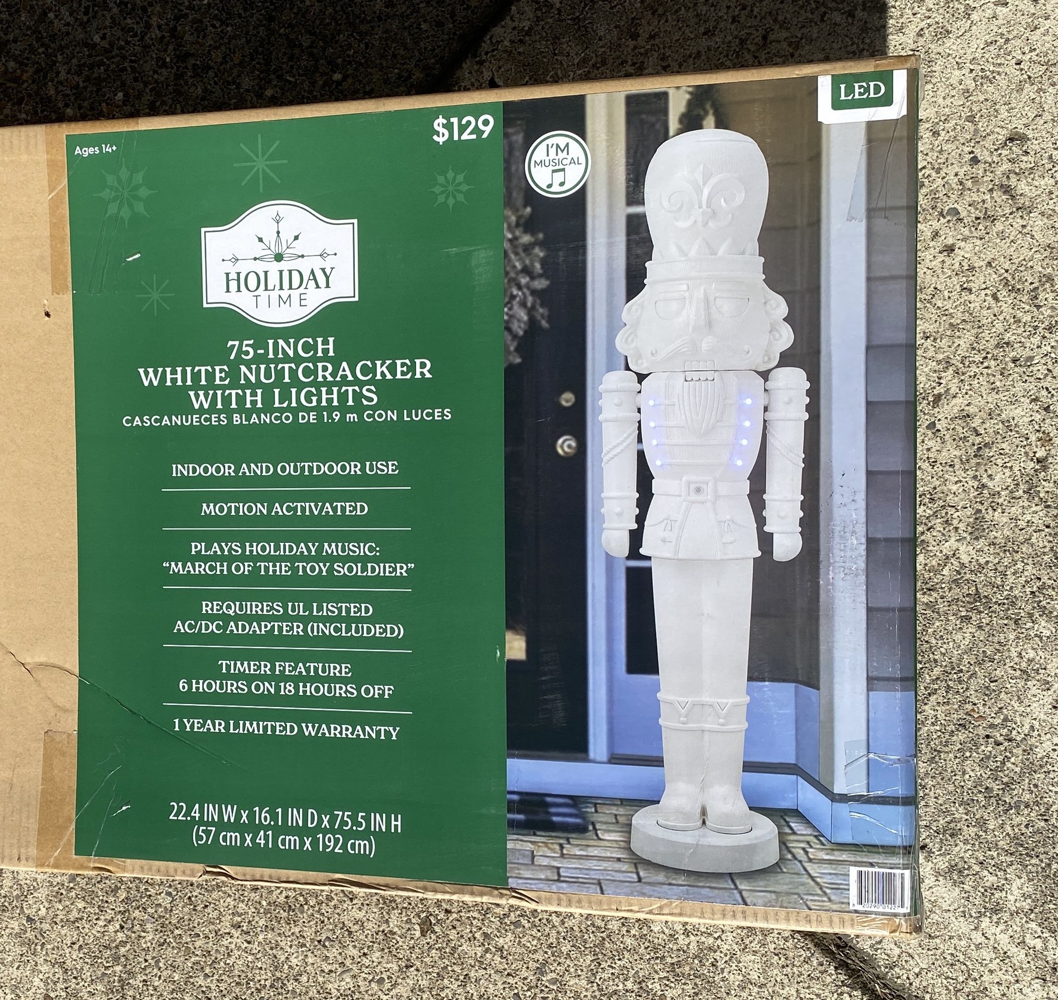 Holiday Time 75 Inch Blow Mold Nutcracker With Light
