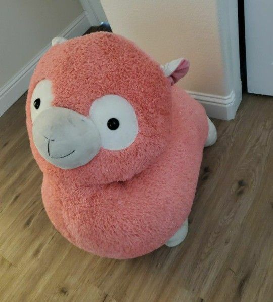 Giant 55" plush coral llama in Great condition Just Needs To Be Cleaned