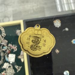 24kt Pure Gold Stay Smart+ Be Positive And Get Rich Live Forever Gold Pendant  