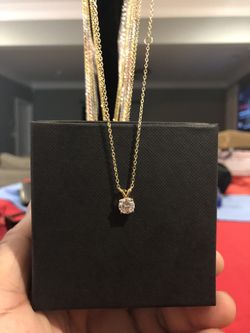Diamond Moissanite Pendant And Chain 