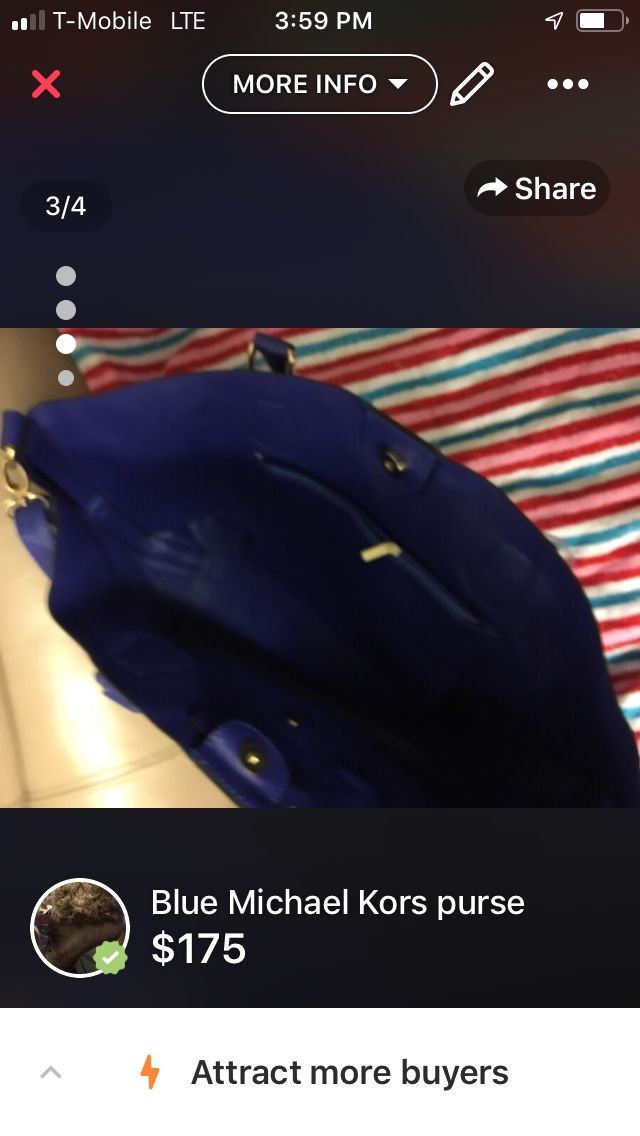 Big blue Michael Kors purse