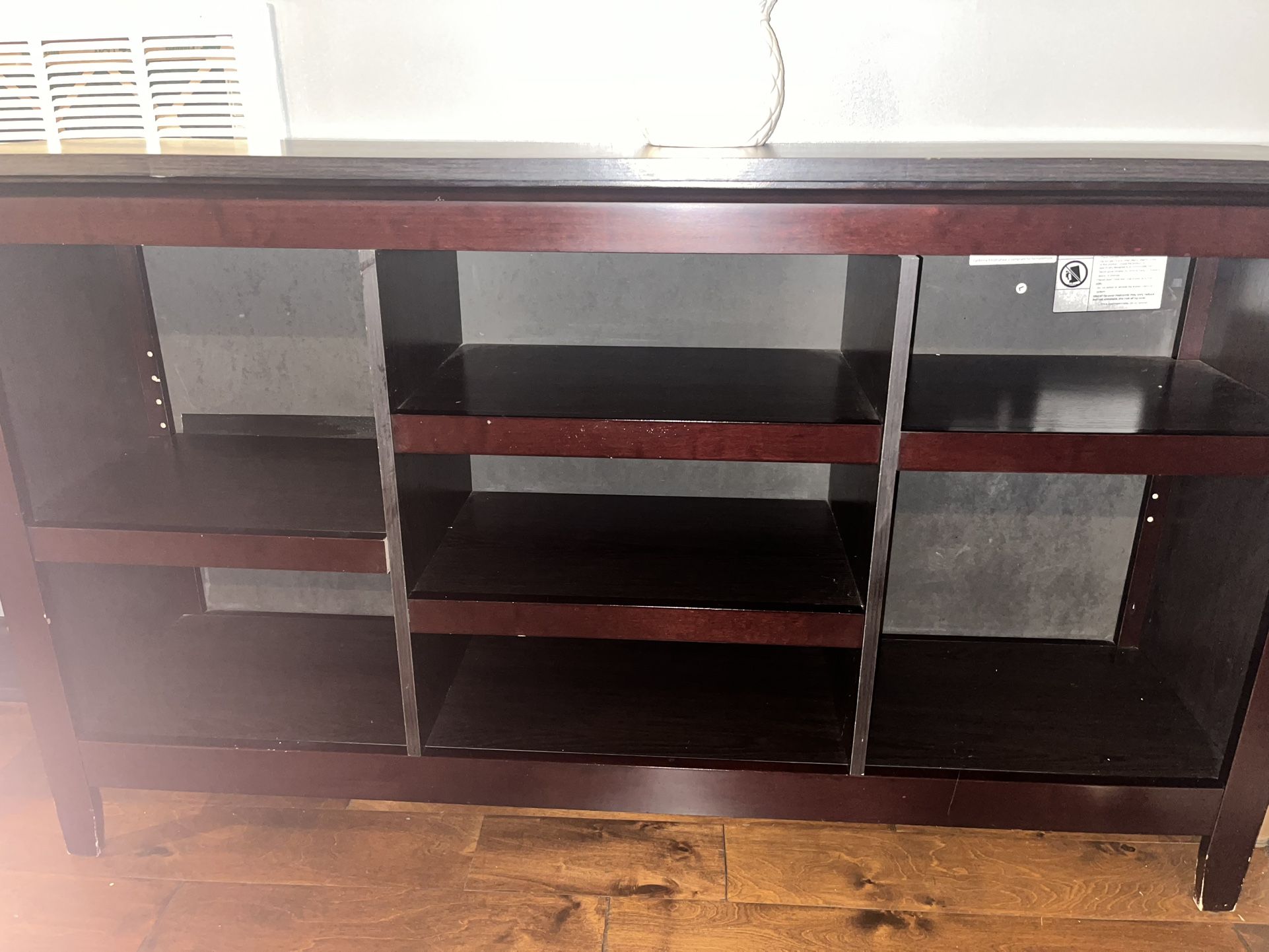 Wooden TV shelf