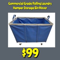 Commercial Grade Rolling Laundry Hamper Storage Bin Mover