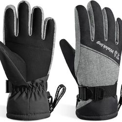 Walsking Kids Winter Gloves-3M Thinsulate Snow Waterproof Ski Cold Weather Insulated Outdoor Snowboard Gloves for Boys Girls Youth