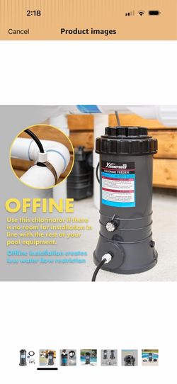 XtremepowerUS Automatic Chlorinator Feeder for Above Ground Pools & In-Ground Swimming Pools Off-Line Chlorine Tablets Bromine Dispenser Holds 9LBS In