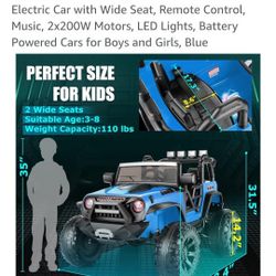 Hikole Kids Electric ride on jeep. 