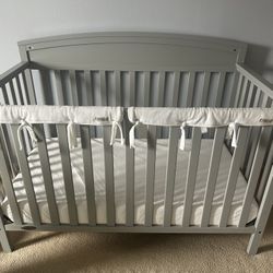 Graco Crib/ Youth Bed and Mattress and Mattress/All Wood Changing Table