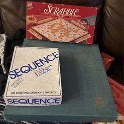 Scrabbles & Sequence Card Game 3- Games- One is Missing Words All are Vintage & Collectible 