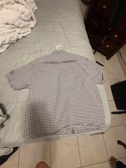 Barbed Wire Microplaid Boxy Shirt