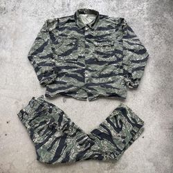 Vintage Tiger Stripe Product Camouflage BDU Jacket & Pants Uniform 