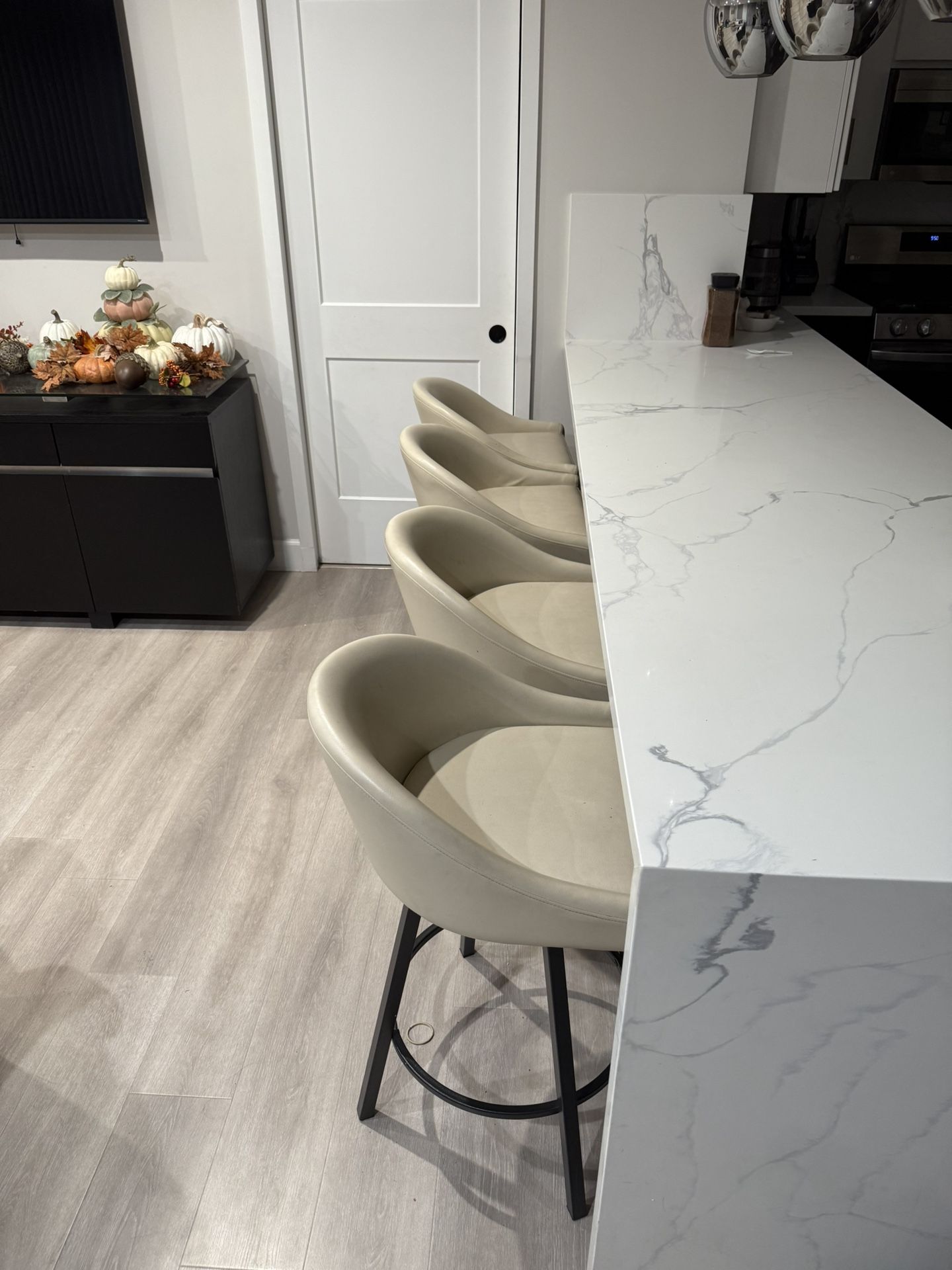 Kitchen Leather Bar Stool Chairs