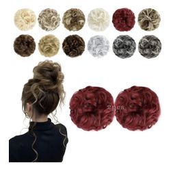 2 Piece Messy Bun Hair Piece Dark Red 