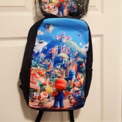 Super Mario Backpack With Matching Lunch Pail