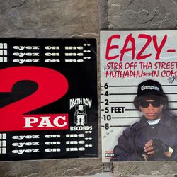 Super Rare Original 1996 2Pac "All Eyez On Me" Promo Sticker & Original Eazy-E