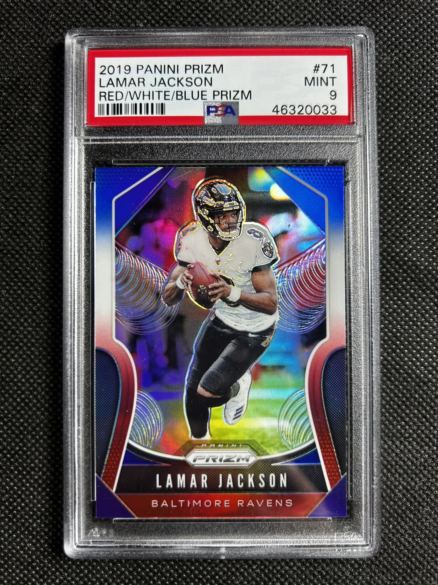 Lamar Jackson 2019 Prizm Red White Blue #71 Ravens PSA 9 Mint  Baltimore Ravens Mvp🔥🔥🔥