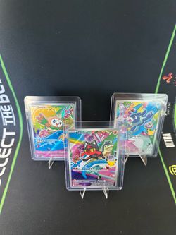Pokemon First Partner Gen 7 Rowlet, Litten, and Popplio illustration rare promo set