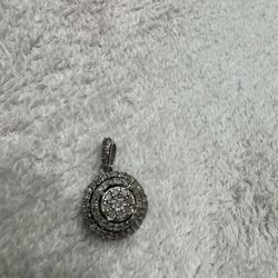 NWT 925 Sterling Silver .23 Ct Natural Diamond Round Pavé Disc Diamond Grade D