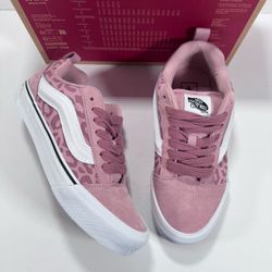 Vans Knu Skool Leopard Print Misty Mauve Chunky Lace Up Sneakers Women Size 8.5